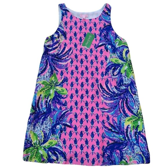 NWT Lilly Pulitzer Jackie Silk Shift Pecking Order Print Sleeveless Dress - Picture 6 of 14